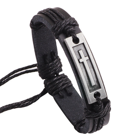 Fashion Cross Leather Bracelet