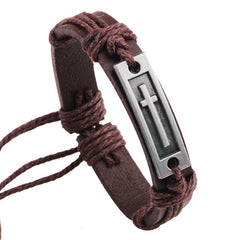 Fashion Cross Leather Bracelet