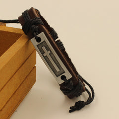 Fashion Cross Leather Bracelet