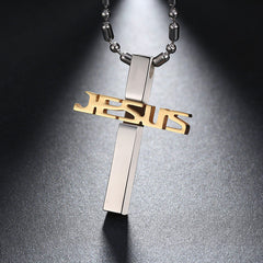 Steel Cross Pendant Jesus