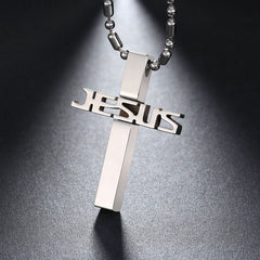 Steel Cross Pendant Jesus