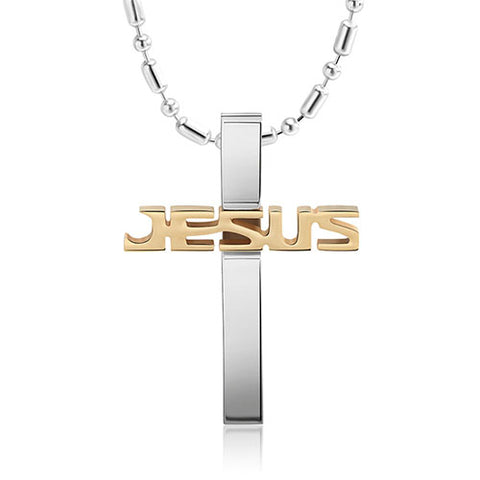 Steel Cross Pendant Jesus