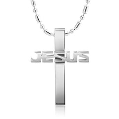 Steel Cross Pendant Jesus