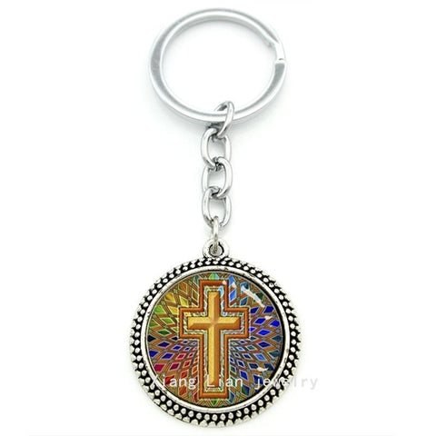 Gold Cross Key Ring Jewelry