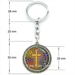 Gold Cross Key Ring Jewelry