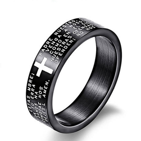 Scripture Cross Bible Ring