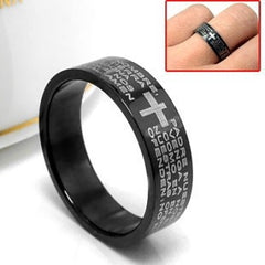 Scripture Cross Bible Ring