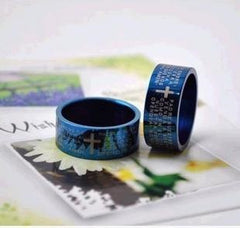 Scripture Cross Bible Ring