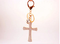 Rhinestone Cross Keychain
