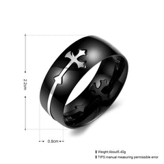 Stainless Steel Sideways Cross Ring