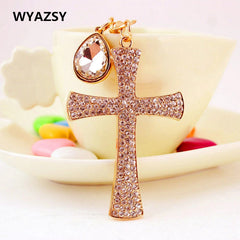 Rhinestone Cross Keychain