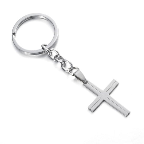 Stainless Steel Cross Keychain