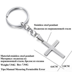 Stainless Steel Cross Keychain