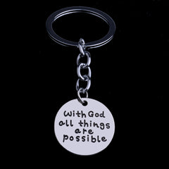 With God All Things Are Possible Keychain