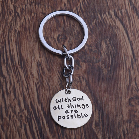 With God All Things Are Possible Keychain