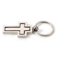 Rotatable Metal Keychain Cross