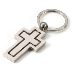 Rotatable Metal Keychain Cross