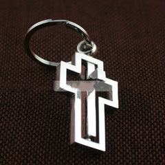 Rotatable Metal Keychain Cross